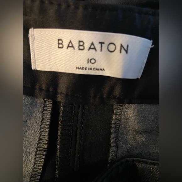 Aritzia Babaton Command Cropped Vegan Leather Pants Sz 10 Mid Rise Black - Picture 11 of 14